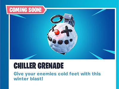 Lựu đạn băng Chiller Grenade sẽ được xuất hiện trong bản update mới của Fortnite