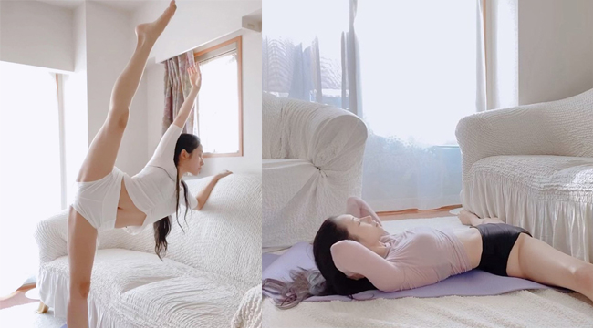Dạy Yoga với trang phục “kiệm vải”, nữ Youtuber khiến người xem nghẹt thở