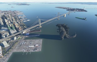Microsoft Flight Simulator 2020: Xuất hiện Godzilla trong vịnh San Francisco