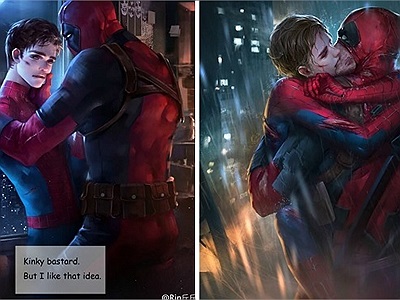Tình yêu cháy bỏng của Spider-man và Deadpool qua bộ ảnh mang hơi thở...đam mỹ