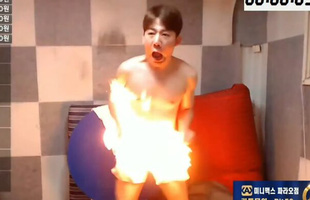 Nhận lời đề xuất từ khán giả, Youtuber điển trai Hàn Quốc tự đốt 