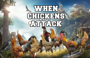 Tung hoành chán chê trong Skyrim, những chú gà tấn công cả sang Assassin's Creed Odyssey