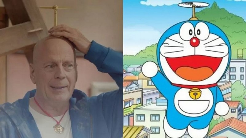 Doraemon phiên bản live-action của tài tử Bruce Willis khiến fan cười há mồm