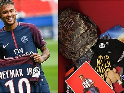 Siêu sao bóng đá Neymar bất ngờ được tặng nguyên một combo full đồ PUBG 