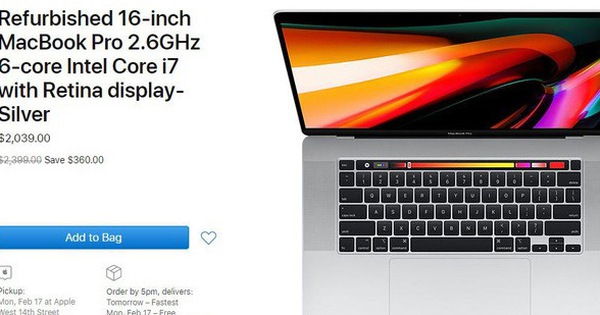 MacBook Pro 16 inch mới nhất đã có hàng 