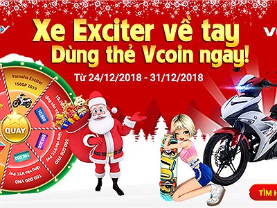 VTC Pay đón mừng Giáng sinh - khai mở sự kiện “Dùng thẻ Vcoin - Rinh ngay xe Exciter 150GP”