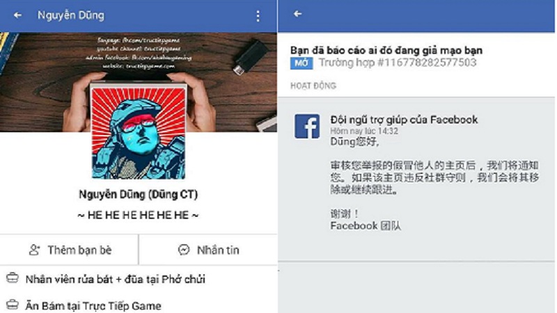 Chết cười Dũng CT bị fan hâm mộ report “bay” cả facebook vì tưởng là hàng fake