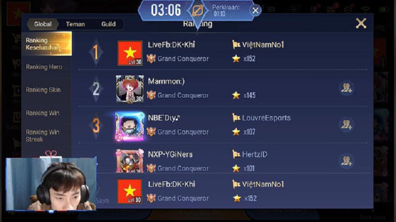Tự hào streamer Việt đạt Top 1 Thách đấu Liên quân Mobile Indonesia