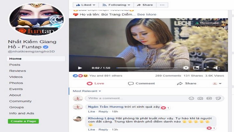 Nữ game thủ xinh đẹp kỳ công quay clip quảng bá cho Nhất Kiếm Giang Hồ
