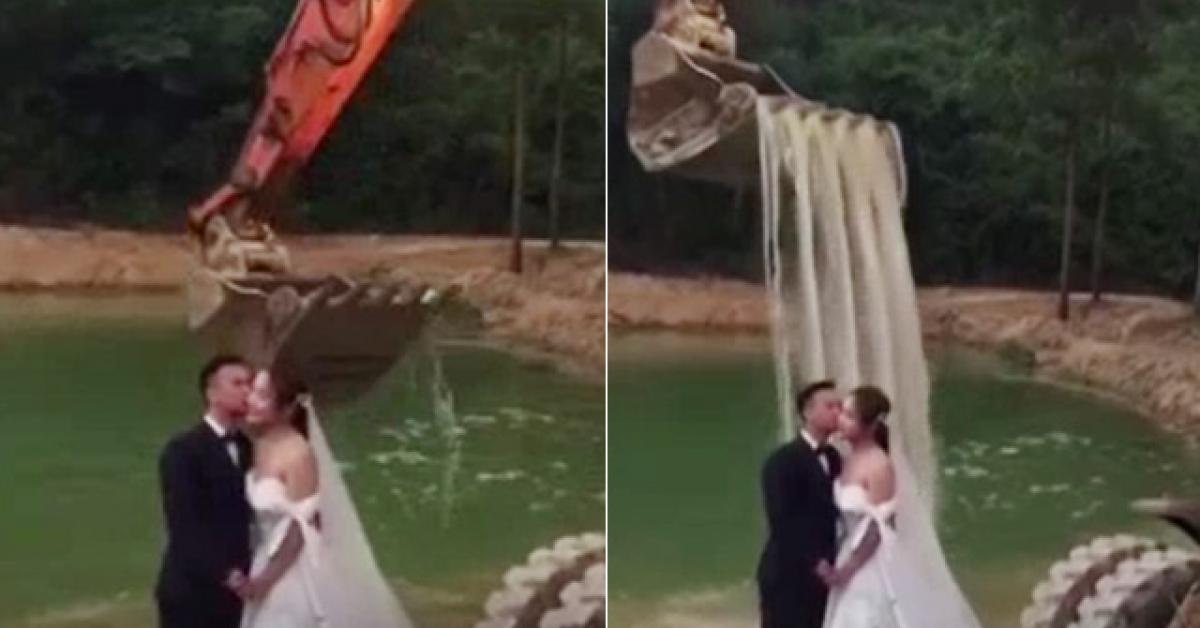 Muốn chụp ảnh cưới bên thác nước, cặp đôi nghĩ ra ý tưởng 