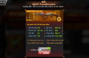 [CFL] Đã có thể nâng cấp AK47-Transformers lên AK47-VIP Inferno