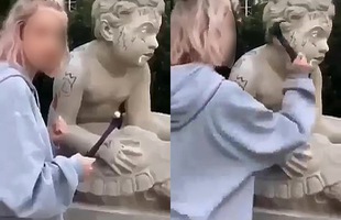 Chỉ để câu view, người mẫu Instagram cầm búa đập vỡ đầu bức tượng 200 tuổi