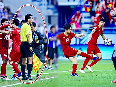 Trọng tài sai luật khi công nhận bàn thắng của Jordan vào lưới Việt Nam