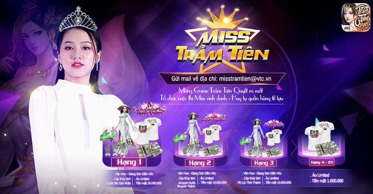 Trảm Tiên Quyết tổ chức sự kiện “Miss Trảm Tiên” trước khi game chính thức ra mắt