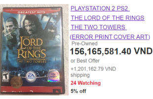 “Choáng” với game Chúa Nhẫn kinh điển trên máy PS2 đang được rao bán với giá hơn 150 triệu đồng