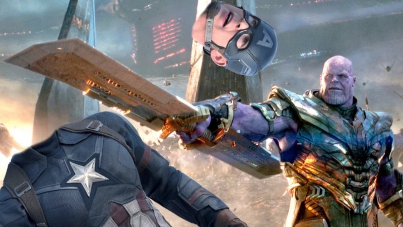 Hé lộ cái kết gây sốc ban đầu của Avengers: Endgame - Captain America bị Thanos chém bay đầu