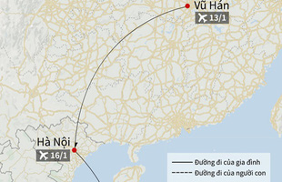 2 bố con người Trung Quốc nhiễm virus corona đã đi qua bao nhiêu tỉnh thành ở Việt Nam?