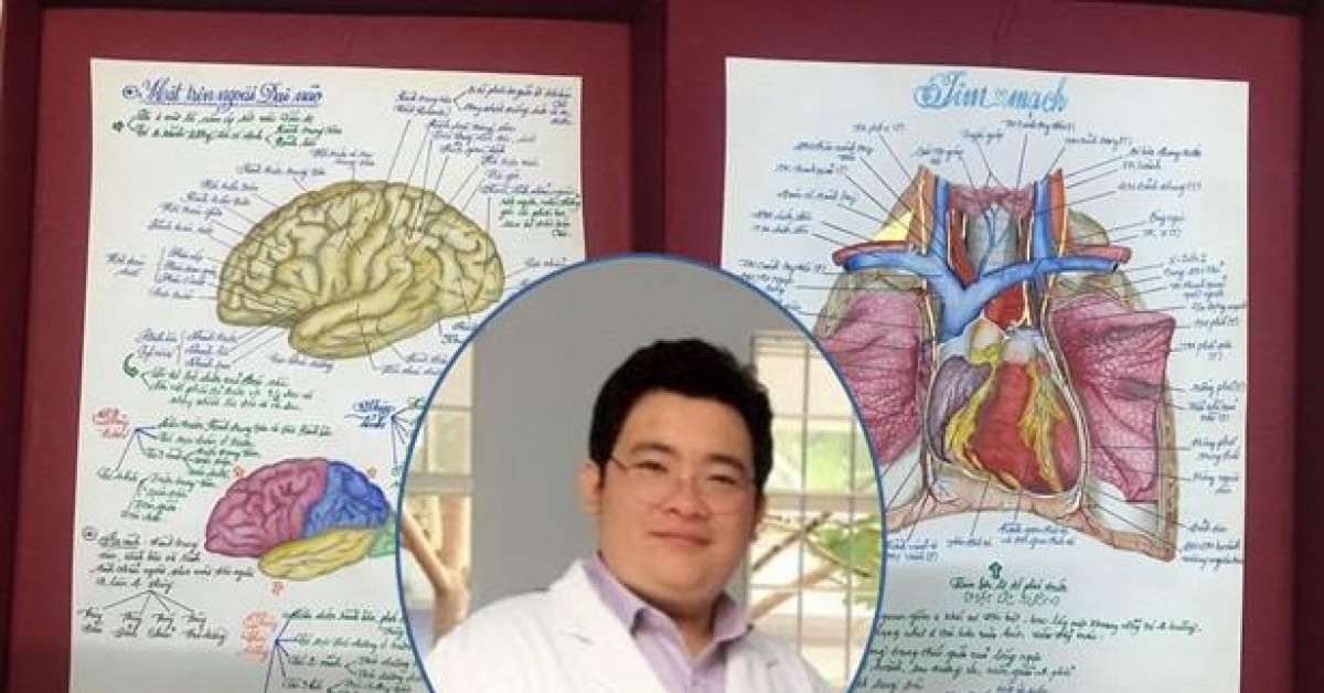 Nam sinh đại học Trà Vinh vẽ giải phẫu cơ thể người sống động đến khó tin