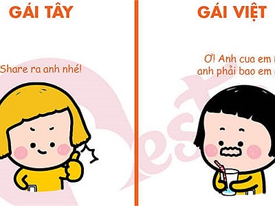 Khám phá 10 điểm khác biệt giữa gái Tây và gái Việt qua bộ tranh hài hước