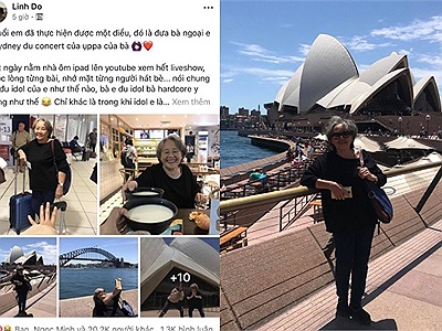 Chẳng vi vu cùng bố mẹ hay bạn bè, cô gái 17 tuổi tự đi làm kiếm tiền đưa bà sang Úc xem concert của thần tượng